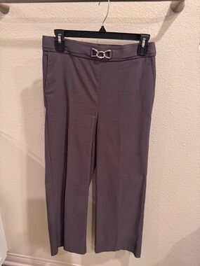 Counterparts Mauve Straight Leg Pants with Decorative Buckle